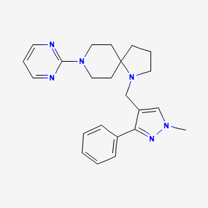 molecular formula C23H28N6 B5559091 1-[(1-methyl-3-phenyl-1H-pyrazol-4-yl)methyl]-8-(2-pyrimidinyl)-1,8-diazaspiro[4.5]decane 