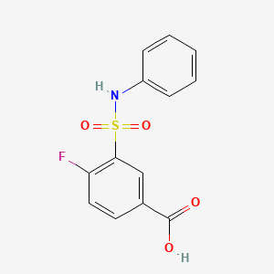 molecular formula C13H10FNO4S B5559099 3-(苯胺磺酰基)-4-氟苯甲酸 