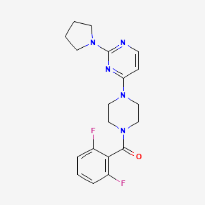molecular formula C19H21F2N5O B5559120 4-[4-(2,6-difluorobenzoyl)-1-piperazinyl]-2-(1-pyrrolidinyl)pyrimidine 