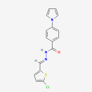 molecular formula C16H12ClN3OS B5559128 N'-[(5-chloro-2-thienyl)methylene]-4-(1H-pyrrol-1-yl)benzohydrazide 