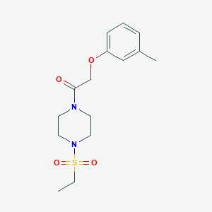 molecular formula C15H22N2O4S B5559129 1-(乙磺酰基)-4-[(3-甲基苯氧基)乙酰基]哌嗪 