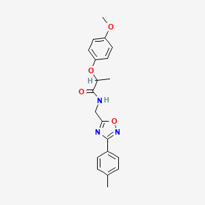 molecular formula C20H21N3O4 B5559134 2-(4-甲氧基苯氧基)-N-{[3-(4-甲基苯基)-1,2,4-恶二唑-5-基]甲基}丙酰胺 