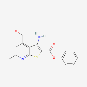 molecular formula C17H16N2O3S B5559151 phenyl 3-amino-4-(methoxymethyl)-6-methylthieno[2,3-b]pyridine-2-carboxylate 