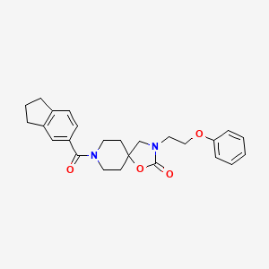 molecular formula C25H28N2O4 B5559186 8-(2,3-dihydro-1H-inden-5-ylcarbonyl)-3-(2-phenoxyethyl)-1-oxa-3,8-diazaspiro[4.5]decan-2-one 