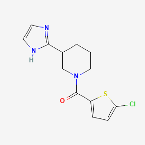 molecular formula C13H14ClN3OS B5559222 1-[(5-chloro-2-噻吩基)羰基]-3-(1H-咪唑-2-基)哌啶 