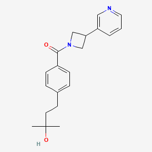 molecular formula C20H24N2O2 B5559230 2-甲基-4-(4-{[3-(3-吡啶基)-1-氮杂环丁基]羰基}苯基)-2-丁醇 