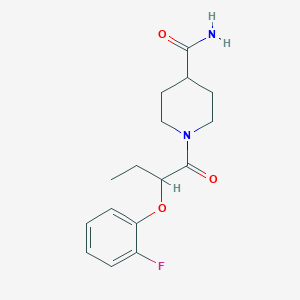molecular formula C16H21FN2O3 B5559240 1-[2-(2-氟苯氧基)丁酰基]-4-哌啶甲酰胺 