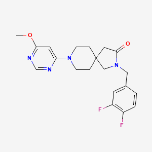 molecular formula C20H22F2N4O2 B5559250 2-(3,4-difluorobenzyl)-8-(6-methoxy-4-pyrimidinyl)-2,8-diazaspiro[4.5]decan-3-one 