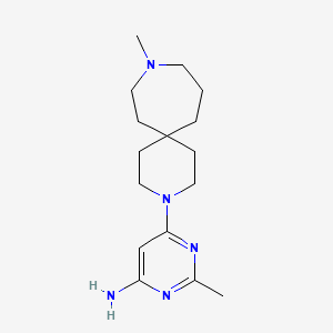 molecular formula C16H27N5 B5559260 2-methyl-6-(9-methyl-3,9-diazaspiro[5.6]dodec-3-yl)pyrimidin-4-amine 