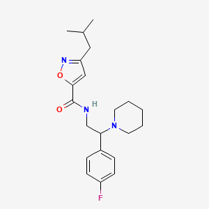 molecular formula C21H28FN3O2 B5559267 N-[2-(4-fluorophenyl)-2-(1-piperidinyl)ethyl]-3-isobutyl-5-isoxazolecarboxamide 