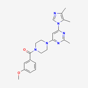 molecular formula C22H26N6O2 B5559276 4-(4,5-dimethyl-1H-imidazol-1-yl)-6-[4-(3-methoxybenzoyl)-1-piperazinyl]-2-methylpyrimidine 