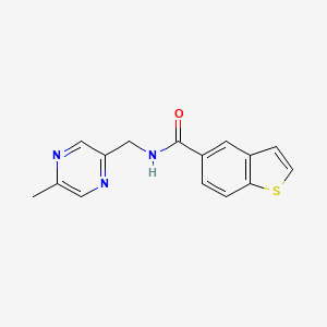 molecular formula C15H13N3OS B5559285 N-[(5-methyl-2-pyrazinyl)methyl]-1-benzothiophene-5-carboxamide 