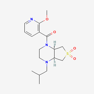 molecular formula C17H25N3O4S B5559313 (4aR*,7aS*)-1-isobutyl-4-[(2-methoxy-3-pyridinyl)carbonyl]octahydrothieno[3,4-b]pyrazine 6,6-dioxide 