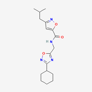 molecular formula C17H24N4O3 B5559322 N-[(3-cyclohexyl-1,2,4-oxadiazol-5-yl)methyl]-3-isobutyl-5-isoxazolecarboxamide 