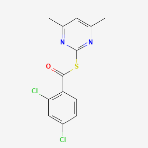 molecular formula C13H10Cl2N2OS B5559327 S-(4,6-二甲基-2-嘧啶基) 2,4-二氯苯甲硫代酸酯 