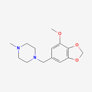 molecular formula C14H20N2O3 B5559328 1-[(7-methoxy-1,3-benzodioxol-5-yl)methyl]-4-methylpiperazine 