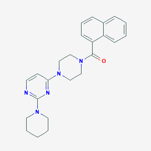 molecular formula C24H27N5O B5559357 4-[4-(1-naphthoyl)-1-piperazinyl]-2-(1-piperidinyl)pyrimidine 