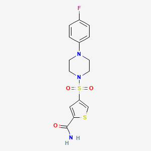 molecular formula C15H16FN3O3S2 B5559368 4-{[4-(4-氟苯基)-1-哌嗪基]磺酰基}-2-噻吩甲酰胺 