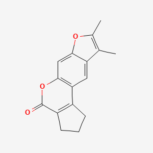 molecular formula C16H14O3 B5559379 8,9-二甲基-2,3-二氢环戊并[c]呋喃并[3,2-g]色烯-4(1H)-酮 