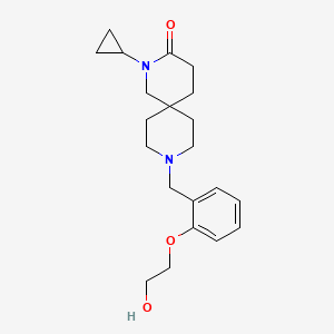 molecular formula C21H30N2O3 B5559394 2-环丙基-9-[2-(2-羟乙氧基)苄基]-2,9-二氮杂螺[5.5]十一烷-3-酮 