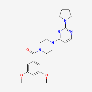 molecular formula C21H27N5O3 B5559424 4-[4-(3,5-二甲氧基苯甲酰)-1-哌嗪基]-2-(1-吡咯烷基)嘧啶 