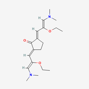 molecular formula C19H30N2O3 B5559439 2,5-bis[3-(dimethylamino)-2-ethoxy-2-propen-1-ylidene]cyclopentanone 
