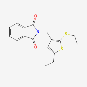 molecular formula C17H17NO2S2 B5559446 2-{[5-ethyl-2-(ethylthio)-3-thienyl]methyl}-1H-isoindole-1,3(2H)-dione 