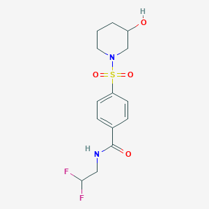 molecular formula C14H18F2N2O4S B5559462 N-(2,2-difluoroethyl)-4-[(3-hydroxy-1-piperidinyl)sulfonyl]benzamide 