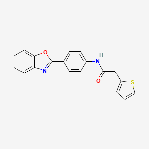 molecular formula C19H14N2O2S B5559473 N-[4-(1,3-benzoxazol-2-yl)phenyl]-2-(2-thienyl)acetamide 