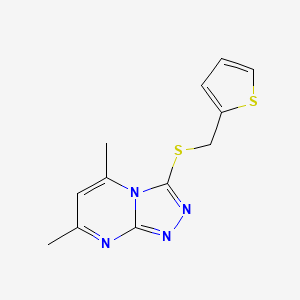 molecular formula C12H12N4S2 B5559486 5,7-dimethyl-3-[(2-thienylmethyl)thio][1,2,4]triazolo[4,3-a]pyrimidine 