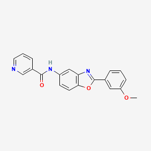 molecular formula C20H15N3O3 B5559505 N-[2-(3-methoxyphenyl)-1,3-benzoxazol-5-yl]nicotinamide 