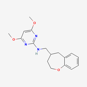 molecular formula C17H21N3O3 B5559531 4,6-dimethoxy-N-(2,3,4,5-tetrahydro-1-benzoxepin-4-ylmethyl)pyrimidin-2-amine 