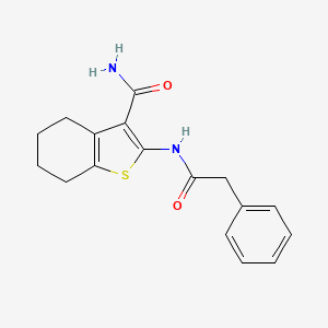 molecular formula C17H18N2O2S B5559577 2-[(phenylacetyl)amino]-4,5,6,7-tetrahydro-1-benzothiophene-3-carboxamide 