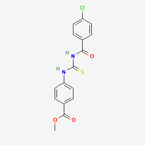 molecular formula C16H13ClN2O3S B5559585 4-({[(4-氯苯甲酰)氨基]羰基硫代}氨基)苯甲酸甲酯 