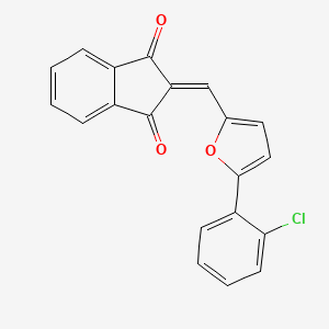 molecular formula C20H11ClO3 B5559591 2-{[5-(2-chlorophenyl)-2-furyl]methylene}-1H-indene-1,3(2H)-dione 
