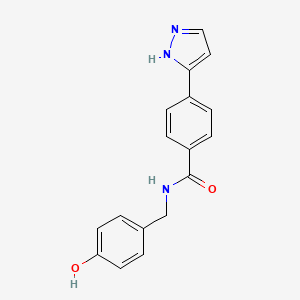 molecular formula C17H15N3O2 B5559596 N-(4-hydroxybenzyl)-4-(1H-pyrazol-3-yl)benzamide 