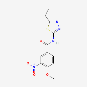 molecular formula C12H12N4O4S B5559612 N-(5-乙基-1,3,4-噻二唑-2-基)-4-甲氧基-3-硝基苯甲酰胺 