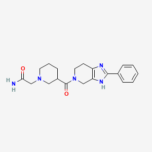 molecular formula C20H25N5O2 B5559650 2-{3-[(2-苯基-1,4,6,7-四氢-5H-咪唑并[4,5-c]吡啶-5-基)羰基]哌啶-1-基}乙酰胺 