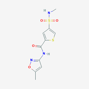 molecular formula C10H11N3O4S2 B5559656 4-[(methylamino)sulfonyl]-N-(5-methyl-3-isoxazolyl)-2-thiophenecarboxamide 