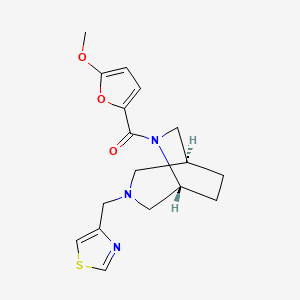 molecular formula C17H21N3O3S B5559667 (1S*,5R*)-6-(5-methoxy-2-furoyl)-3-(1,3-thiazol-4-ylmethyl)-3,6-diazabicyclo[3.2.2]nonane 
