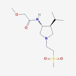 molecular formula C13H26N2O4S B5559706 N-{rel-(3R,4S)-4-isopropyl-1-[2-(methylsulfonyl)ethyl]-3-pyrrolidinyl}-2-methoxyacetamide hydrochloride 