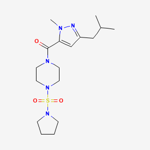 molecular formula C17H29N5O3S B5559768 1-[(3-isobutyl-1-methyl-1H-pyrazol-5-yl)carbonyl]-4-(1-pyrrolidinylsulfonyl)piperazine 