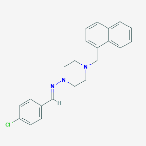 molecular formula C22H22ClN3 B5559778 N-(4-chlorobenzylidene)-4-(1-naphthylmethyl)-1-piperazinamine 