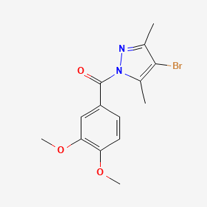 molecular formula C14H15BrN2O3 B5559786 4-溴-1-(3,4-二甲氧基苯甲酰)-3,5-二甲基-1H-吡唑 