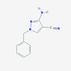 molecular formula C11H10N4 B055598 3-氨基-1-苄基-1H-吡唑-4-腈 CAS No. 122800-01-5