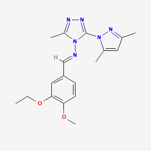 3-(3,5-dimethyl-1H-pyrazol-1-yl)-N-(3-ethoxy-4-methoxybenzylidene)-5-methyl-4H-1,2,4-triazol-4-amine