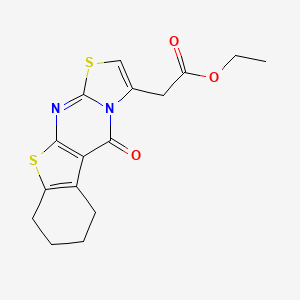 molecular formula C16H16N2O3S2 B5559809 乙酰氧基（5-氧代-6,7,8,9-四氢-5H-[1]苯并噻吩并[2,3-d][1,3]噻唑并[3,2-a]嘧啶-3-基）乙酸乙酯 