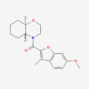molecular formula C19H23NO4 B5559810 (4aR*,8aR*)-4-[(6-methoxy-3-methyl-1-benzofuran-2-yl)carbonyl]octahydro-2H-1,4-benzoxazine 