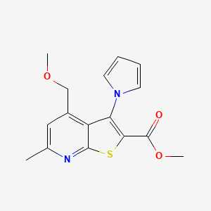 molecular formula C16H16N2O3S B5559811 methyl 4-(methoxymethyl)-6-methyl-3-(1H-pyrrol-1-yl)thieno[2,3-b]pyridine-2-carboxylate 