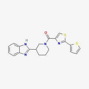 molecular formula C20H18N4OS2 B5559824 2-(1-{[2-(2-thienyl)-1,3-thiazol-4-yl]carbonyl}-3-piperidinyl)-1H-benzimidazole 